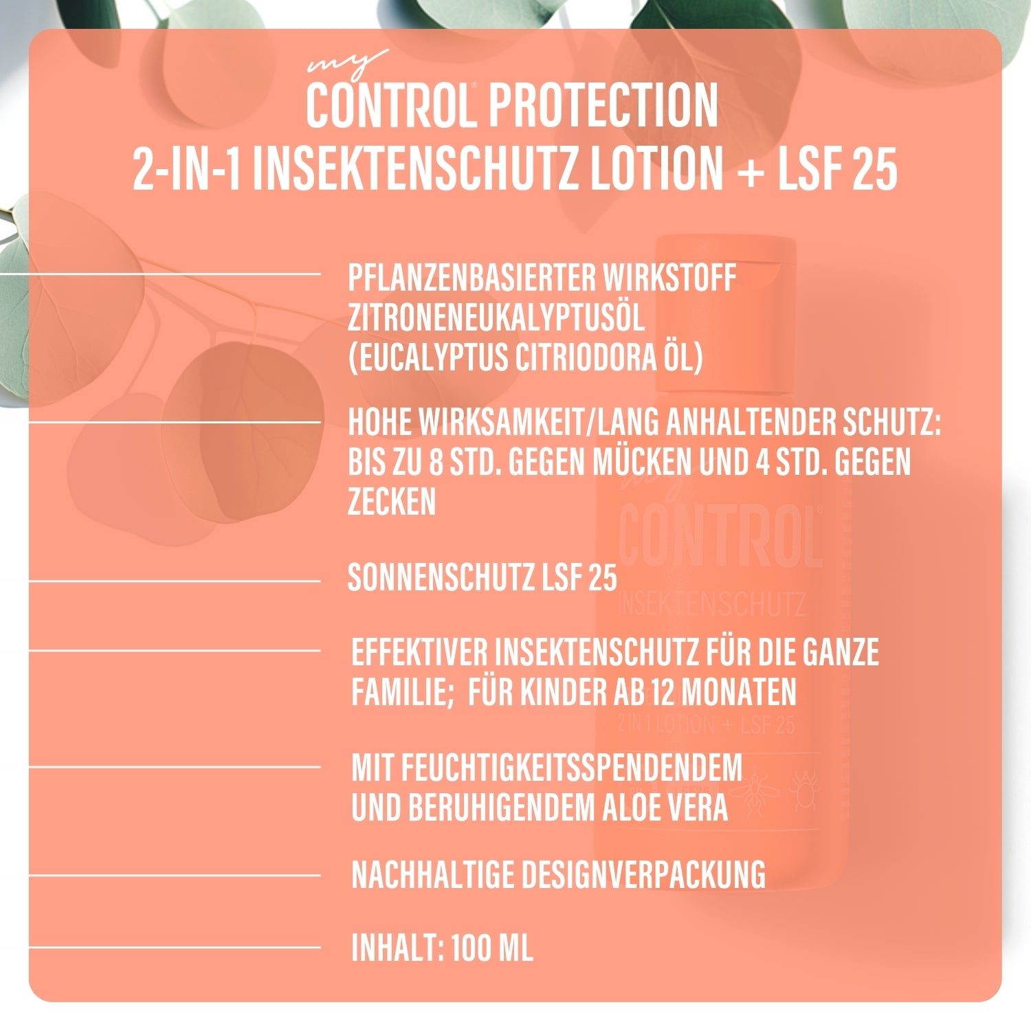 2-in-1 Insektenschutz Lotion + LSF 25 – DEET-frei