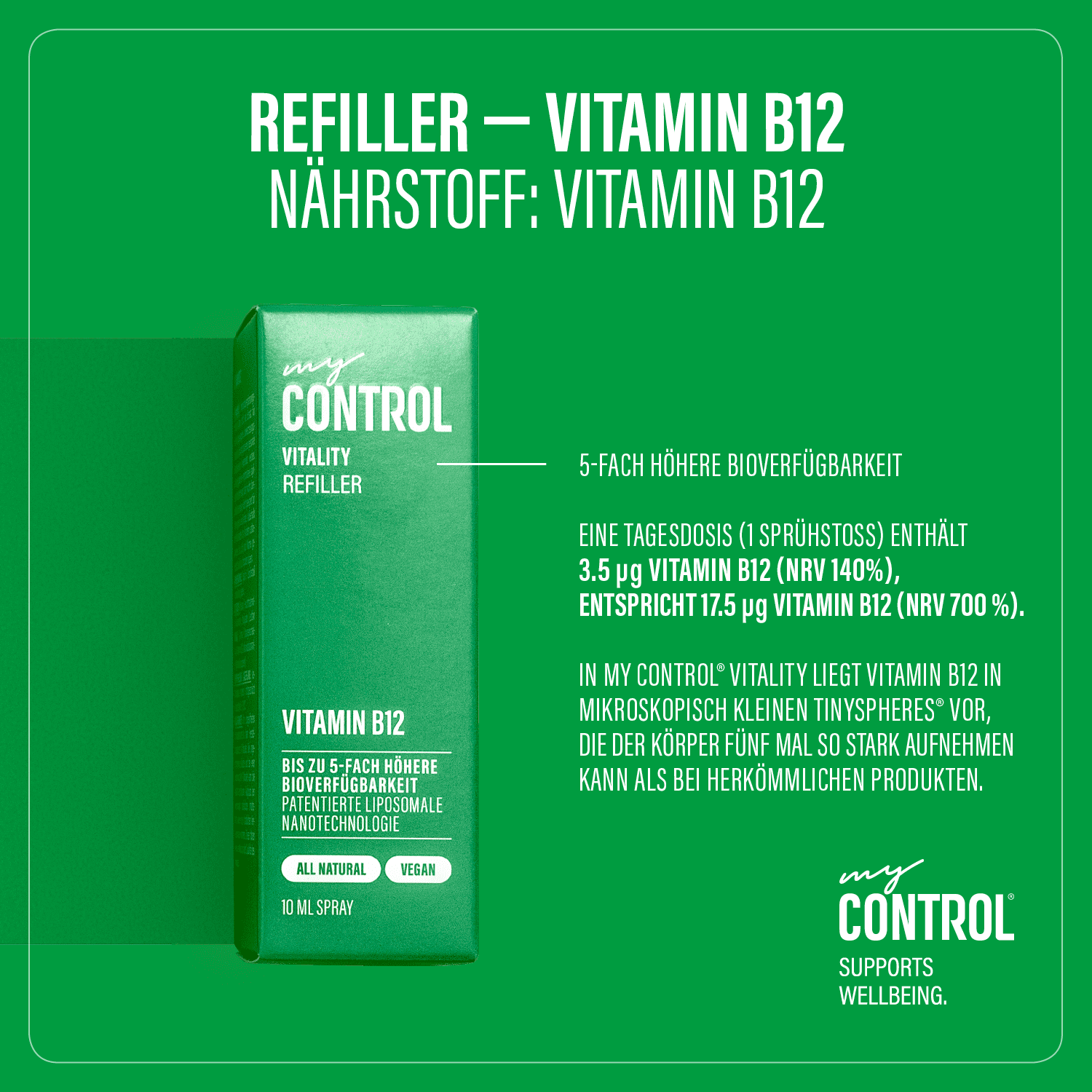Refiller Vitamin B12 Nährstoffe Spray