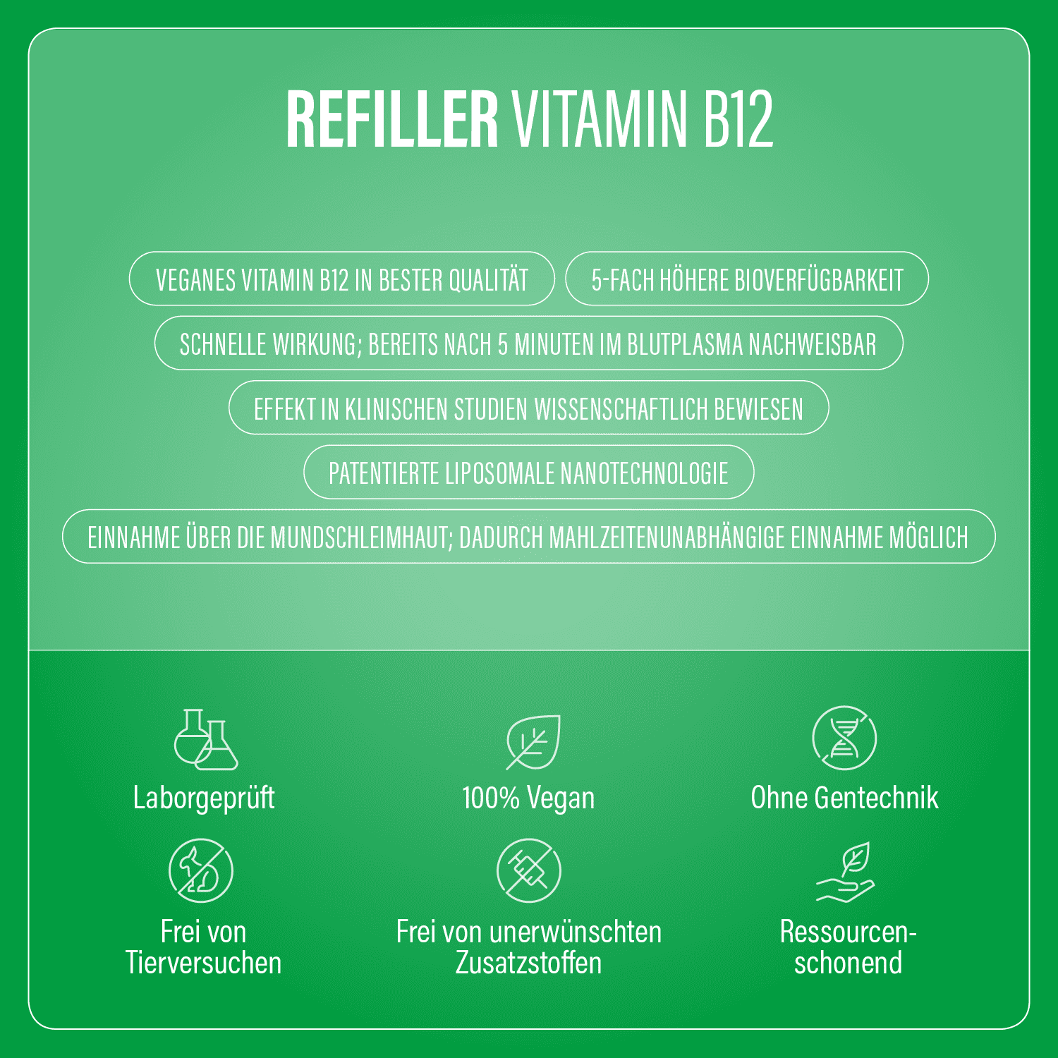 Refiller Vitamin B12 Nahrungsergängzungsmittel Spray Vorteile