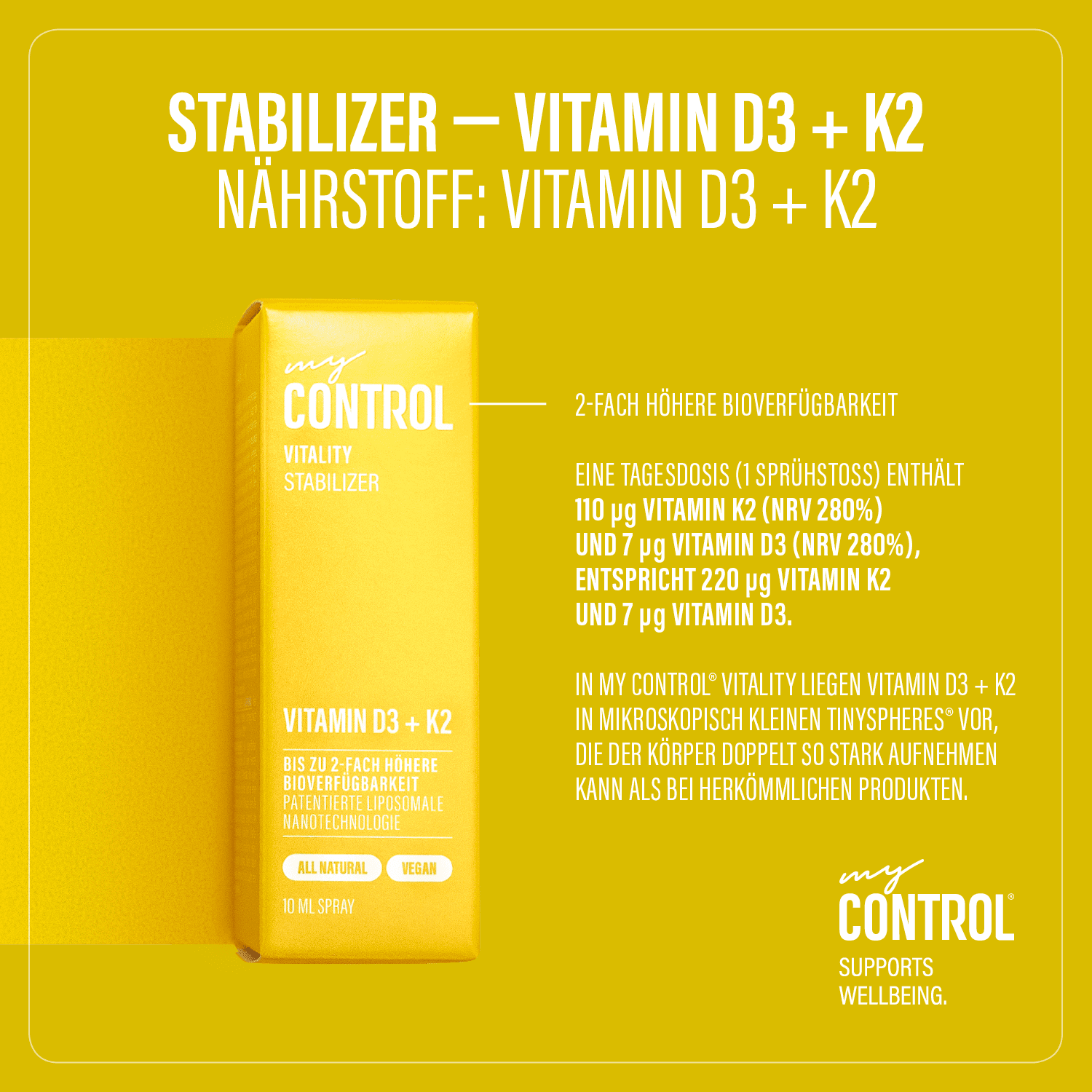 Stabilizer – Vitamin D3+K2 Nährstoffe Spray