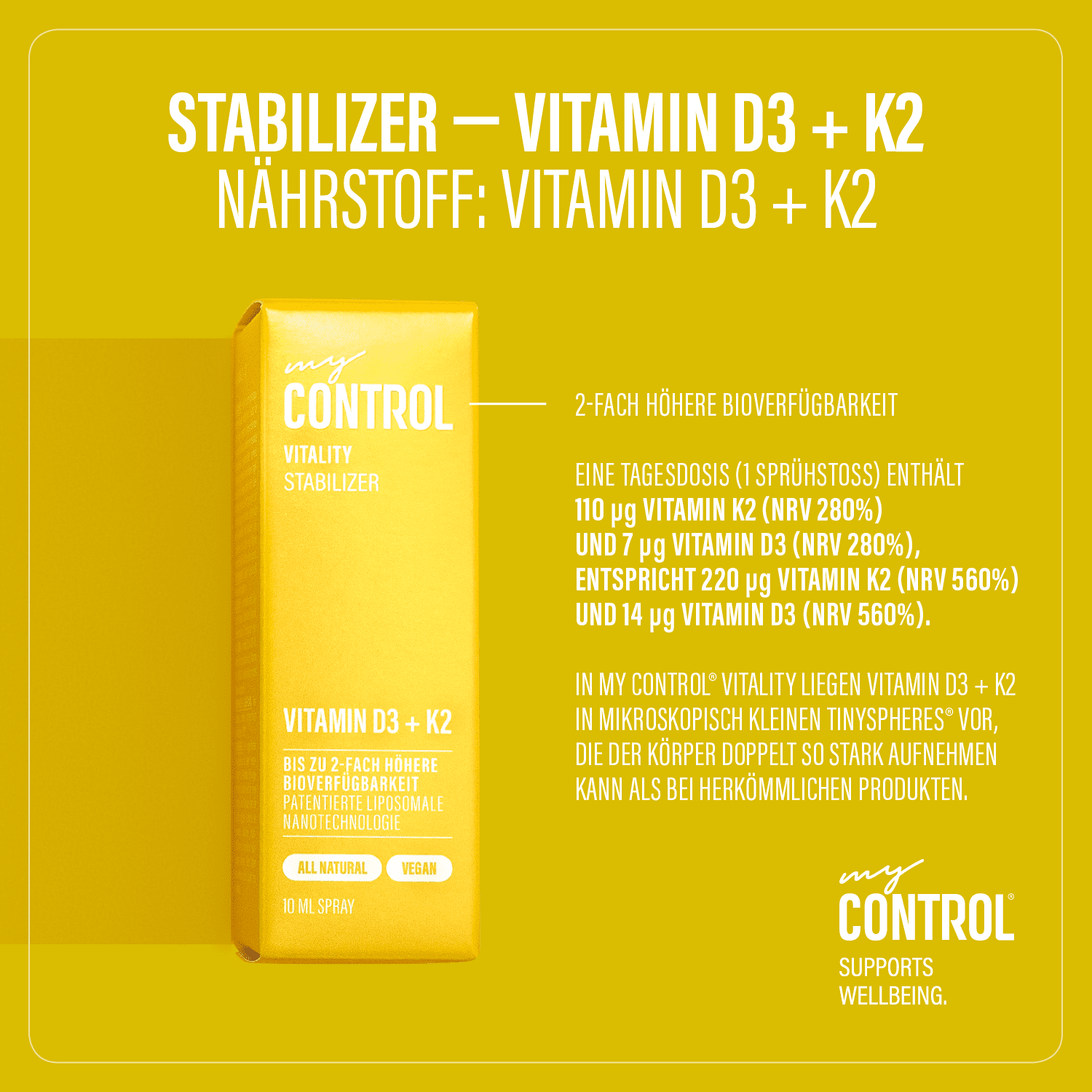 Stabilizer Vitamin D3+K2 Nährstoffe Spray
